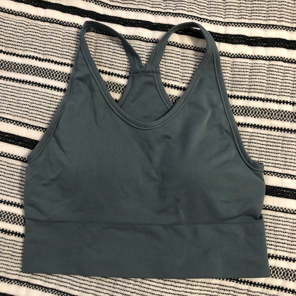 blue halter sports tank top
